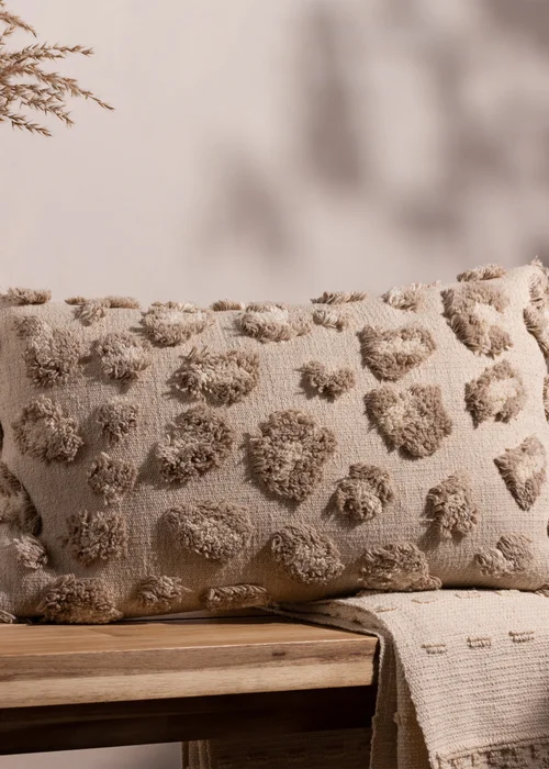 furn. Natural Maeve Tufted Cotton Filled Cushion (30cm x 50cm) - One Size Image 1