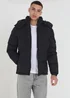 Brave Soul Black Padded Jacket with Detachable Hood - L Image 1