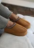Where's That From Allegra Chestnut Faux-Suede Embroidered Ankle Slipper Boots - Size 8 Image 1