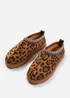 Where's That From Pine Leopard Faux-Suede Fur Lining Slipper Boots - Size 4 Image 3