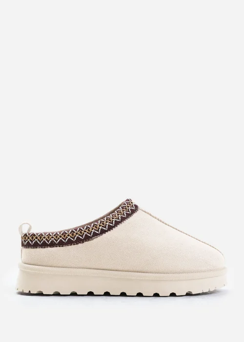 Where's That From Pine Cream Faux-Suede Fur Lining Slipper Boots - Size 3 Image 2