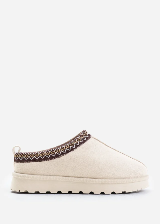 Where's That From Pine Cream Faux-Suede Fur Lining Slipper Boots