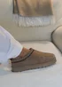 Where's That From Pine Camel Faux-Suede Fur Lining Slipper Boots - Size 3 Image 1
