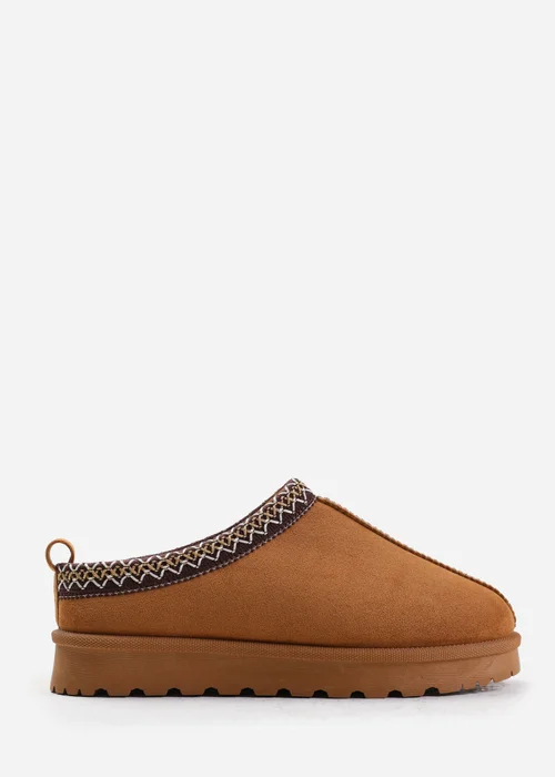 Where's That From Pine Chestnut Faux-Faux Suede Fur Lining Slipper Boots - 7 Image 1