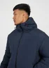 Brave Soul Navy Padded Hooded Jacket - L Image 3