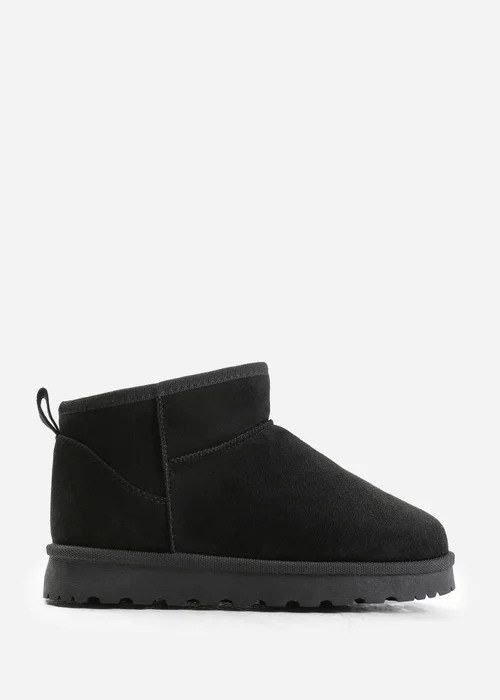Where's That From Black Faux-Faux Suede Maple Faux Fur Slipper Boots - 6 Image 1