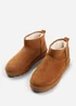 Where's That From Chestnut Faux-Suede Maple Faux Fur Slipper Boots - Size 7 Image 3