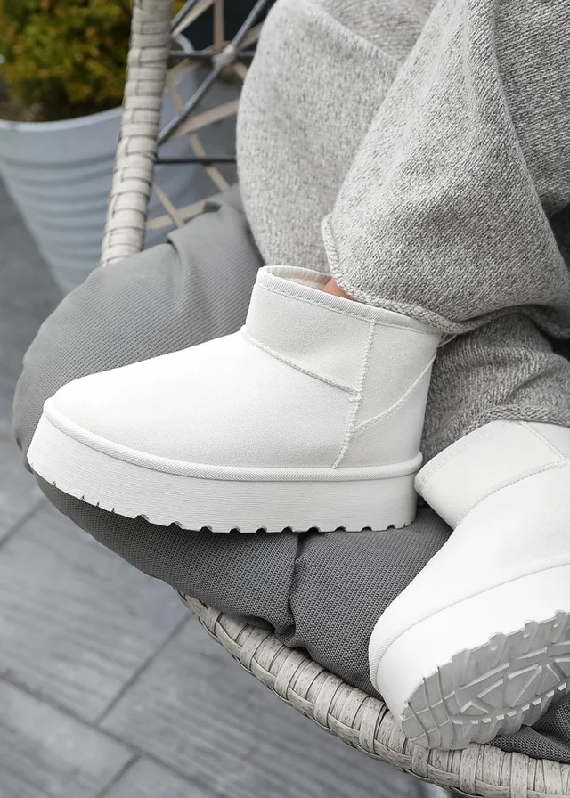 Where's That From Zyla Cream Faux-Suede Fur Lining Slipper Boots