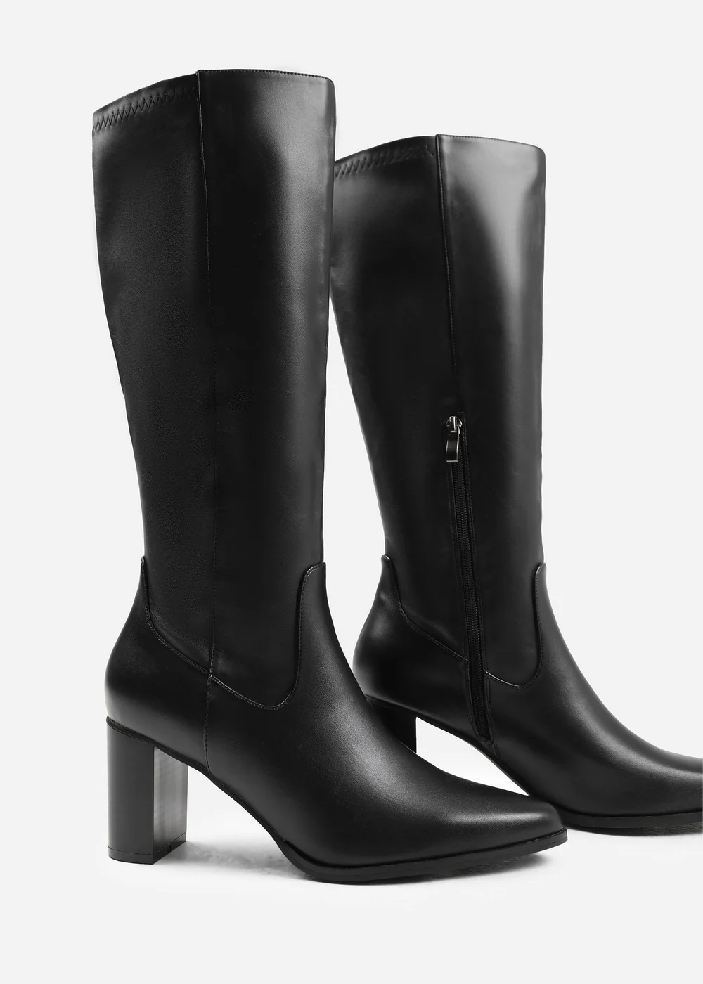 Where's That From Hawthorn Black Block Heel Knee High Boots - 4 Image 3