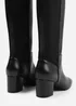 Where's That From Beau Black Pu Block Heel Knee-High Boots - Size 5 Image 3