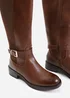 Where's That From Micah Brown Buckle Detail Knee High Boots - Size 6 Image 4
