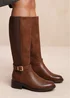 Where's That From Micah Brown Buckle Detail Knee High Boots - Size 6 Image 3