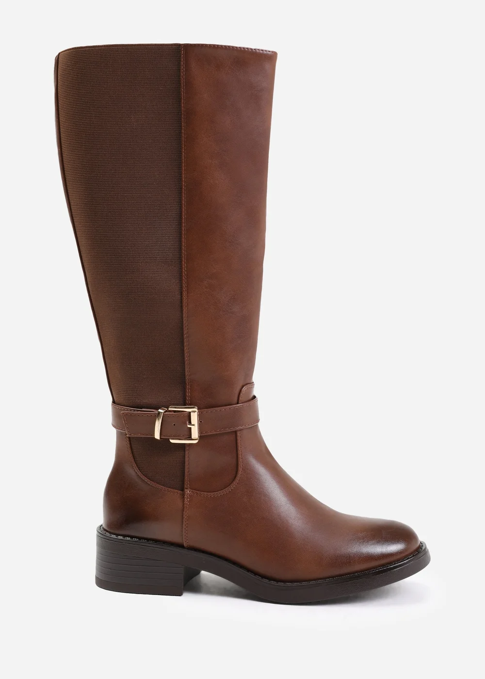 Where's That From Micah Brown Buckle Detail Knee High Boots - Size 6 Image 2