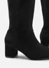 Where's That From Beau Black Suede Block Heel Knee-High Boots - Size 4 Image 3