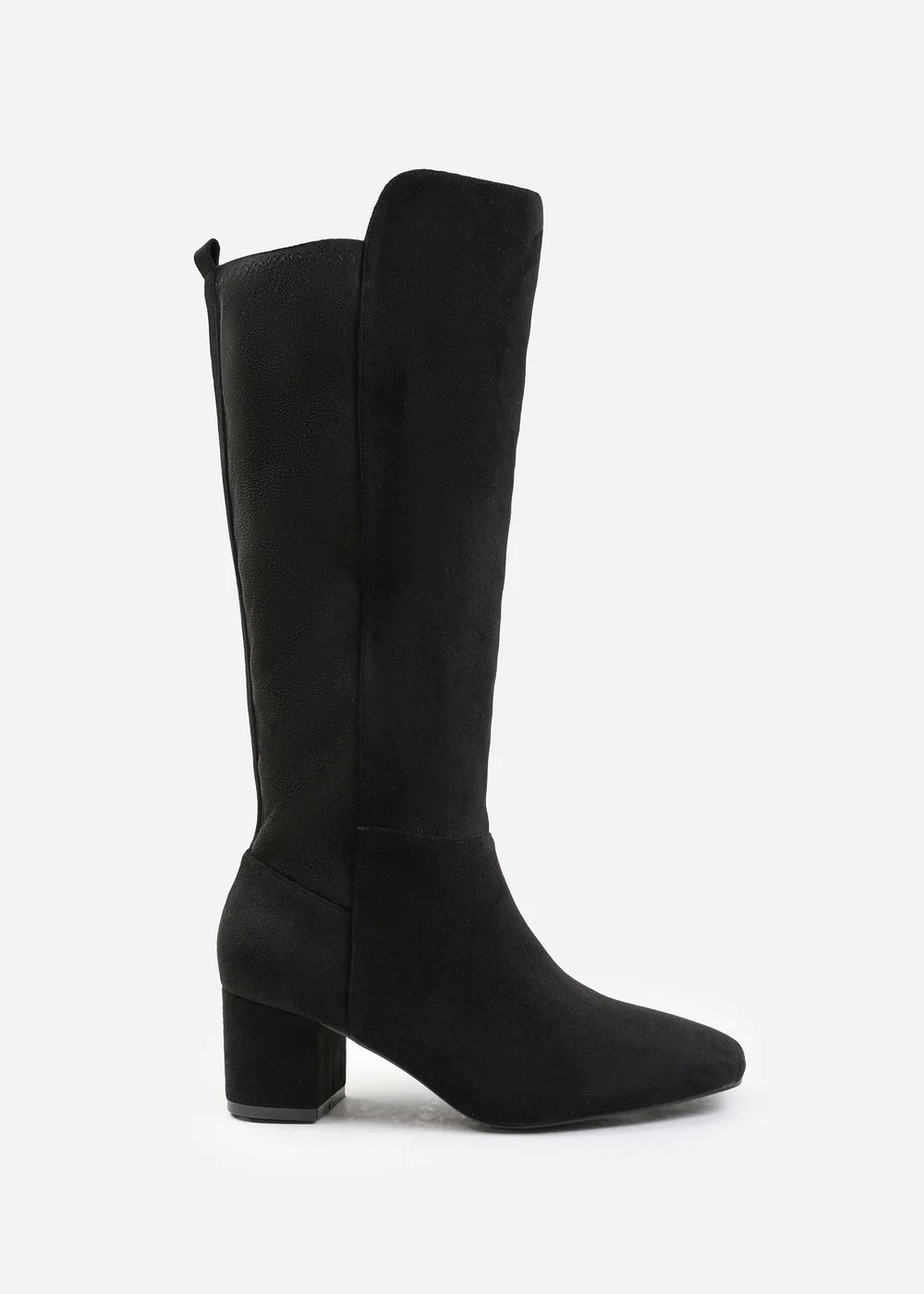 Where's That From Beau Black Suede Block Heel Knee-High Boots - Size 4 Image 2