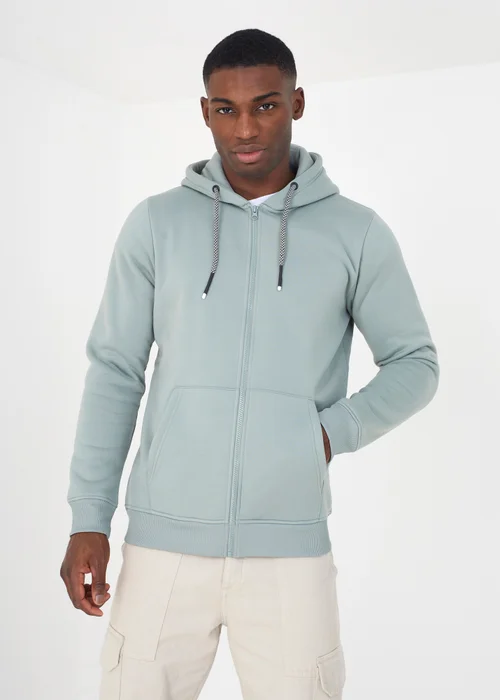 Brave Soul Green Zip Through Hoody - Extra Large Image 1