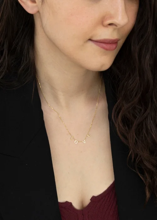 Golden Moments 9ct Yellow Gold 'Love' Necklace - One Size Image 4