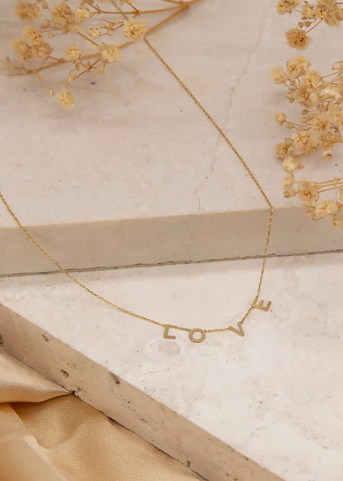 Golden Moments 9ct Yellow Gold 'Love' Necklace - One Size Image 2