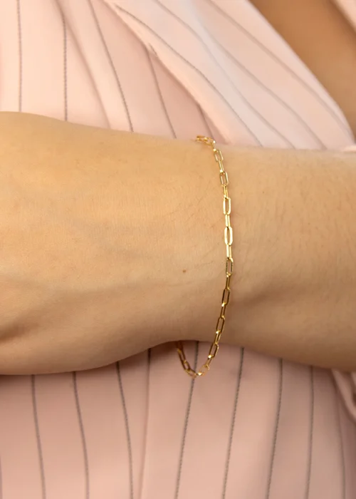 Golden Moments 9ct Yellow Gold Paper Chain Bracelet - One Size Image 3