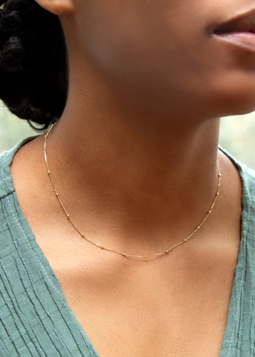 Golden Moments 9ct Yellow Gold Curb and Ball Chain - One Size Image 3