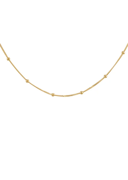 Golden Moments 9ct Yellow Gold Curb and Ball Chain - One Size Image 1
