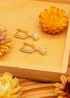 Golden Moments Gold Plated White CZ Star Drop Huggy Earrings - One Size Image 2