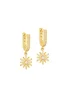 Golden Moments Gold Plated White CZ Star Drop Huggy Earrings - One Size Image 1