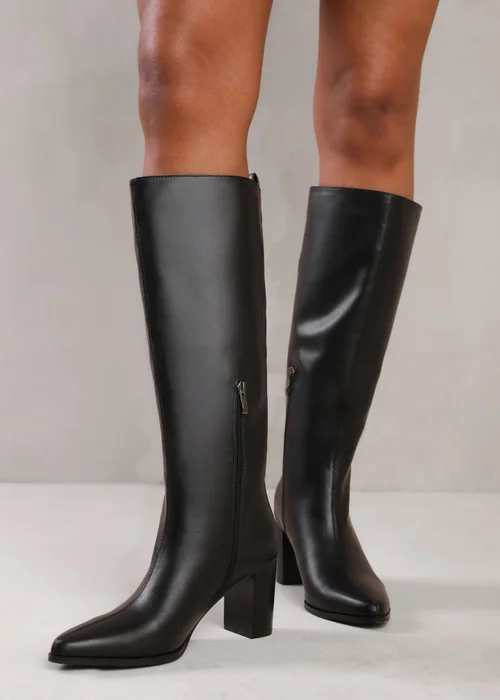 Where's That From Elder Black Block Heel Knee High Boots - Size 3 Image 1