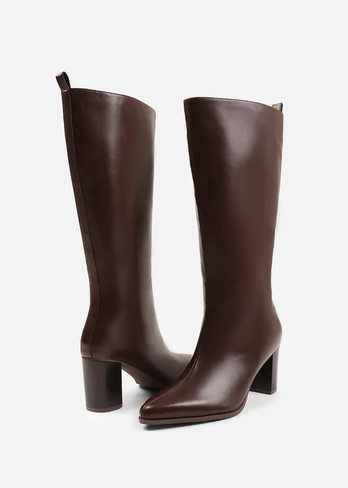 Where's That From Elder Brown Block Heel Knee High Boots - Size 4 Image 3
