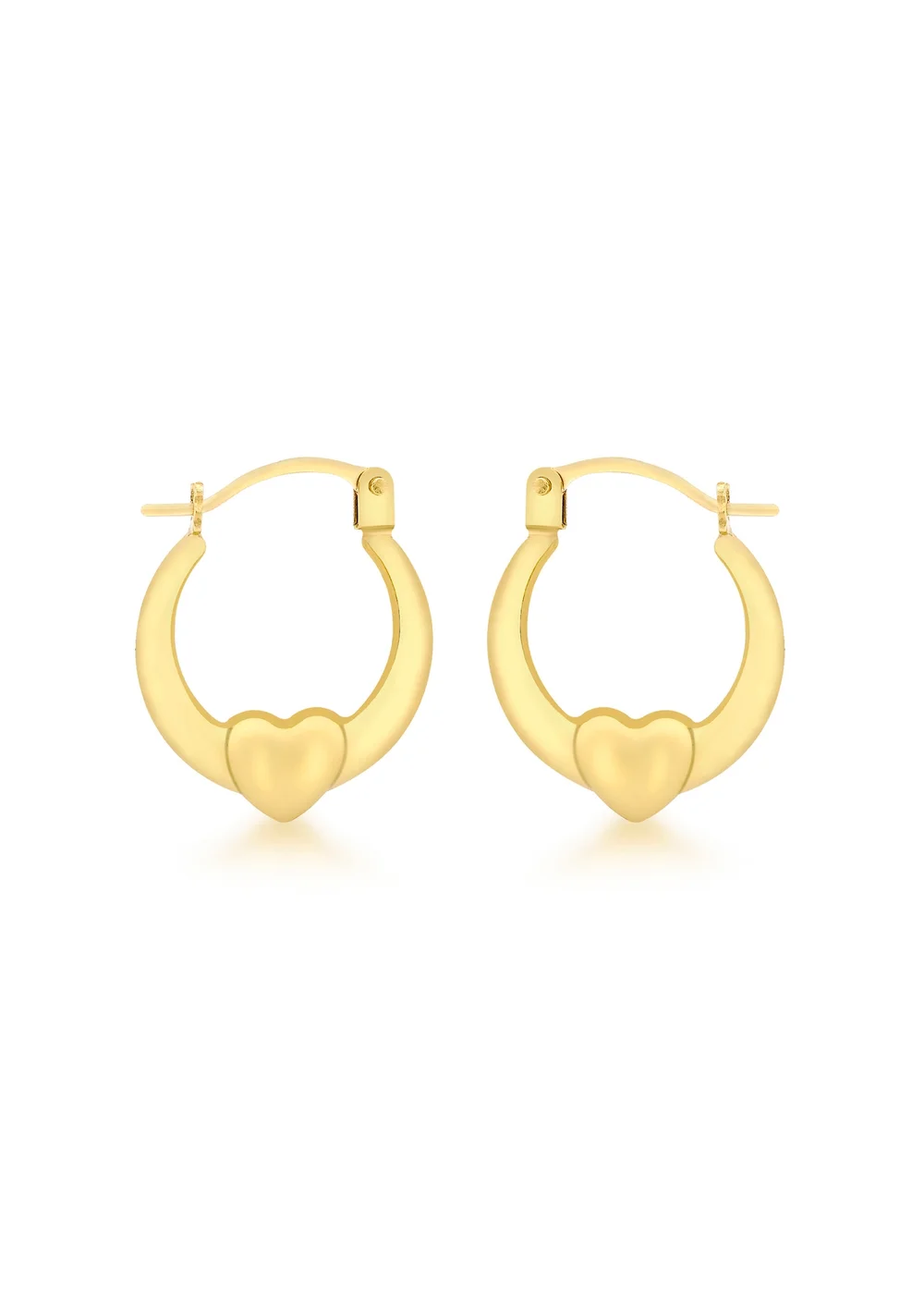 Golden Moments 9ct Yellow Gold Mini Heart Hoops - One Size Image 1