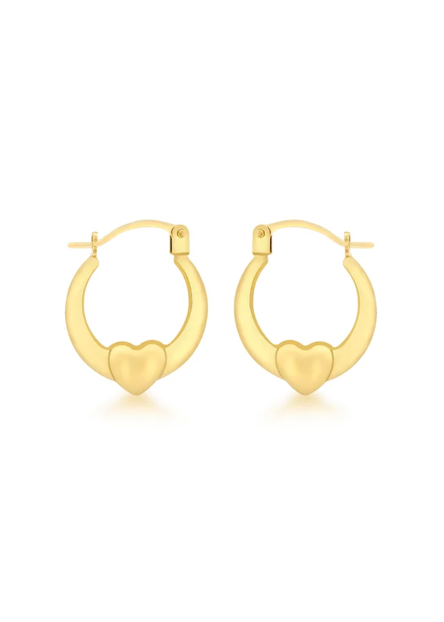 Golden Moments 9ct Yellow Gold Mini Heart Hoops