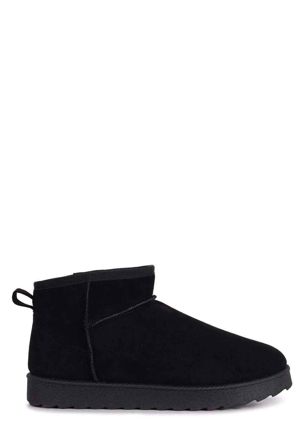 Linzi Ultra Mini Addy Black Faux Suede Faux Fur Lined Ultra Mini Ankle Boot - Size 6 Image 2