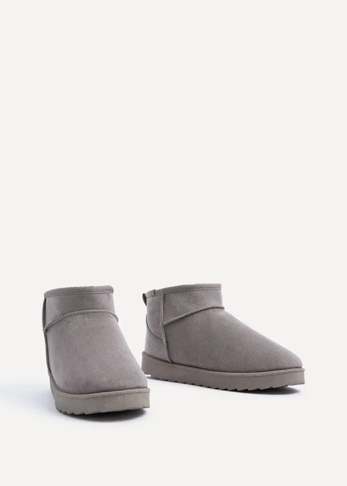 Linzi Ultra Mini Addy Grey Faux Suede Faux Fur Lined - Size 5 Image 3