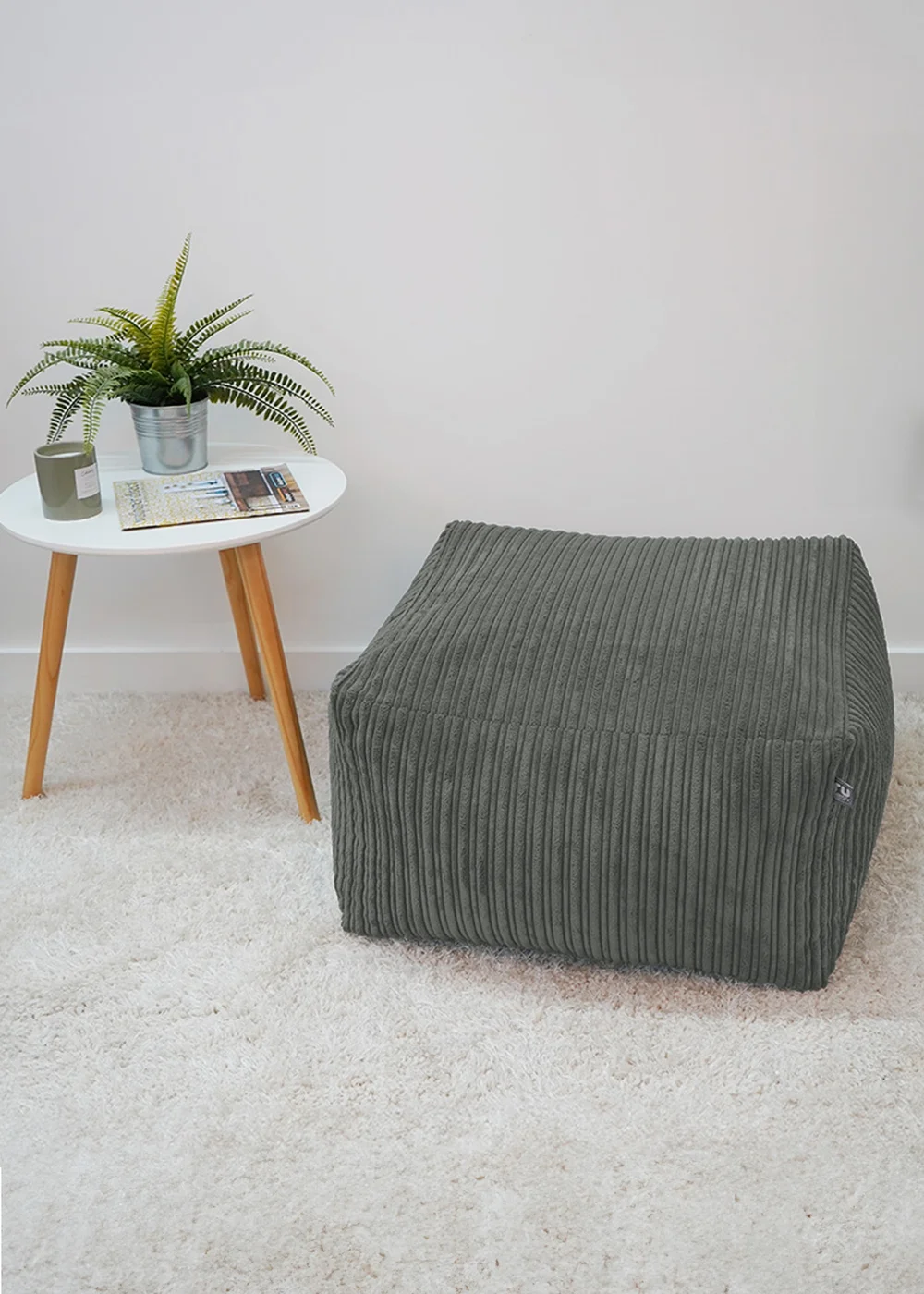 rucomfy Jumbo Cord Ottoman Slate Beanbag - One Size Image 1