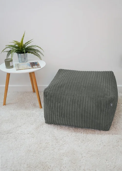 rucomfy Jumbo Cord Ottoman Slate Beanbag - One Size Image 1