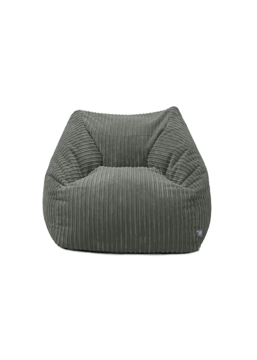 rucomfy Jumbo Cord Large Snuggle Chair Slate Beanbag - One Size Image 2