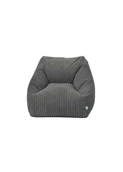rucomfy Jumbo Cord Big Kids Snuggle Chair Grey Beanbag - One Size Image 2