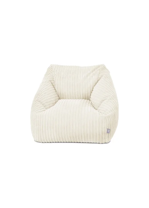 rucomfy Jumbo Cord Big Kids Snuggle Chair Ivory Beanbag - One Size Image 3