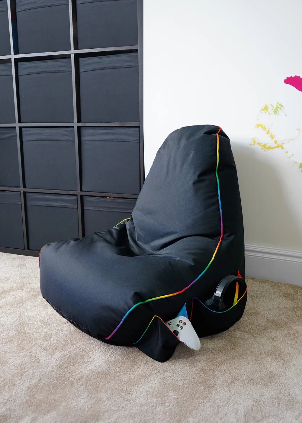 rucomfy Kids Gaming Chair LED Beanbag - One Size Image 1