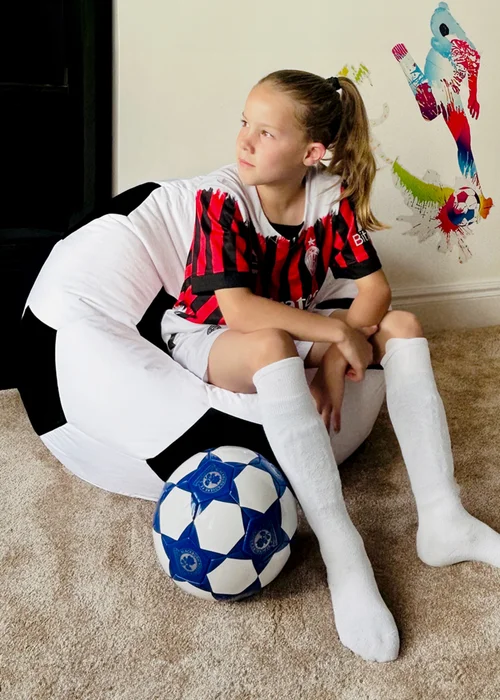 rucomfy Black/White Kids Outdoor Football Beanbag - One Size Image 3