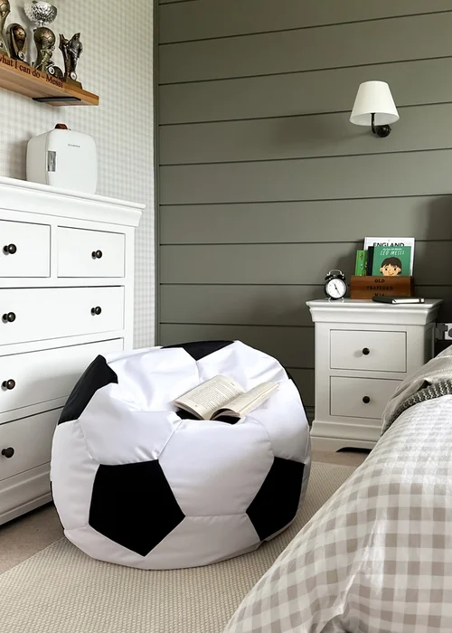 rucomfy Black/White Kids Outdoor Football Beanbag - One Size Image 2