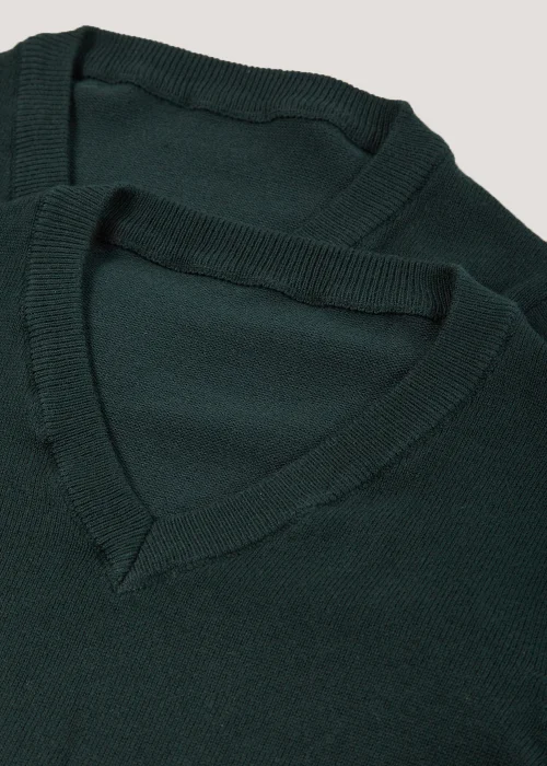 Kids 2 Pack Green V-Neck School Jumpers (3-13yrs) - Age 4 Years Image 2