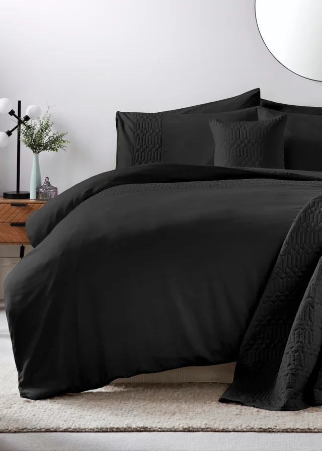 Black Geo Pinsonic Duvet Cover