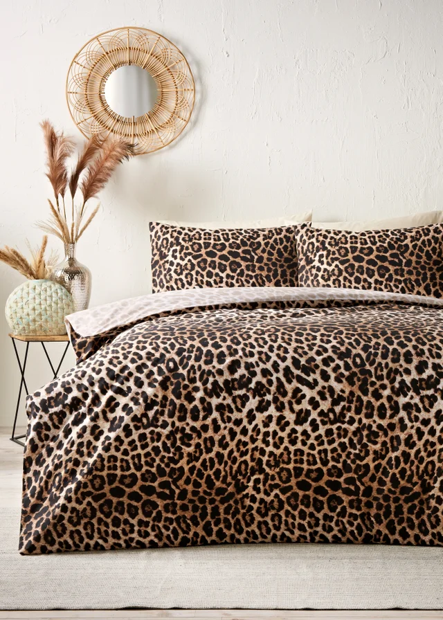 Brown Leopard Print Duvet Set