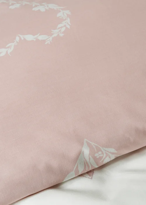 Pink Floral Heart Duvet Set - Single Image 3