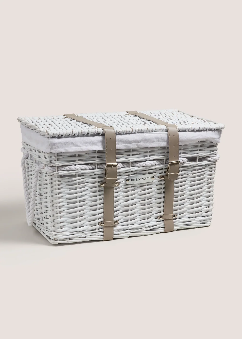 2 Piece White Willow Storage Basket Image 1