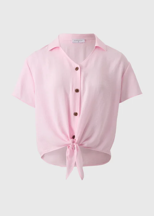 Pink Tie Front Shirt - Size 8 Image 4