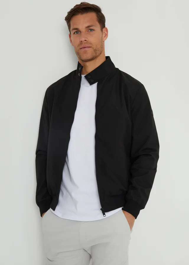 Threadbare Black Showerproof Harrington Style Jacket
