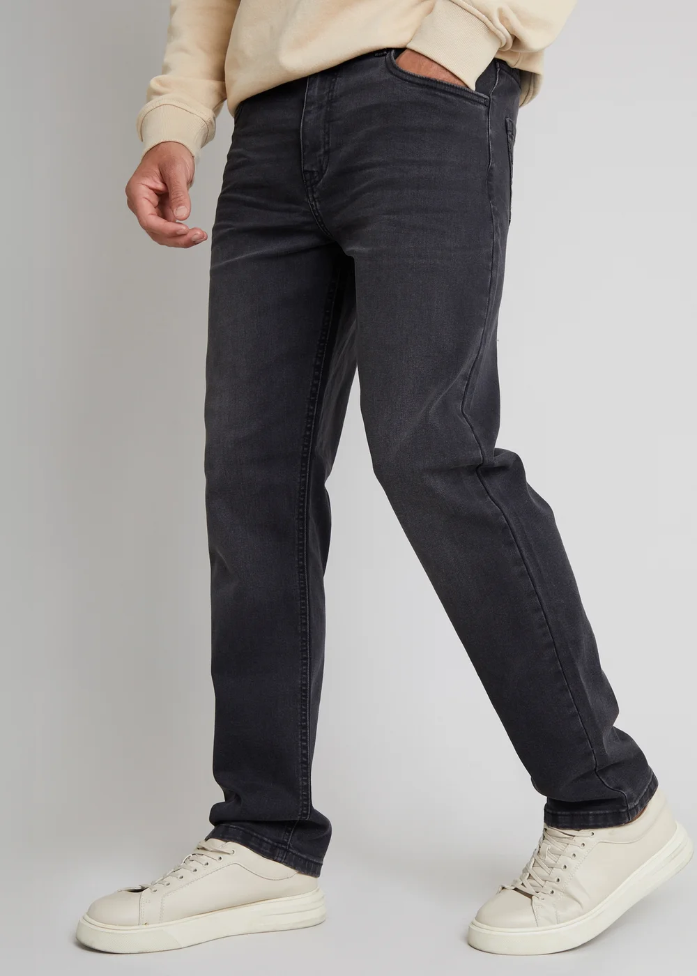 Threadbare Grey Straight Fit Jeans With Stretch - 32/L32 Image 1