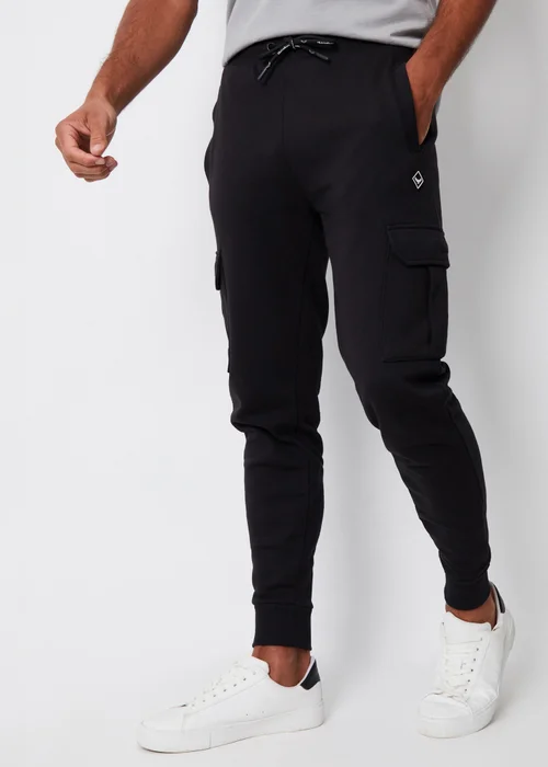 Threadbare Black 2 Pack Cargo Style Joggers - 2XL Image 3